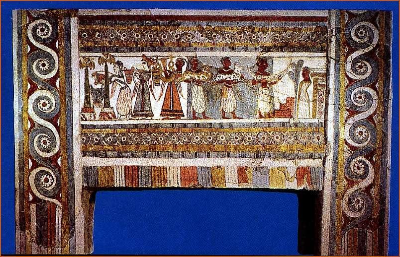 Hagia Triada Late Minoan sarcophagus: 1450-1400 BCE Illustrate Minoan funerary rites.