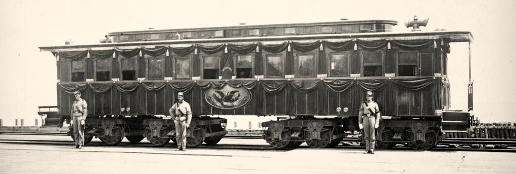 The new presidential railway car United States was to leave April 15, taking Lincoln on an inspection tour of the war-ravaged southern states. Instead, it had to be refitted as a hearse car.