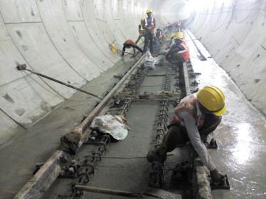 Track work progress as on 30-6-15. In corridor II from Central Metro to St.