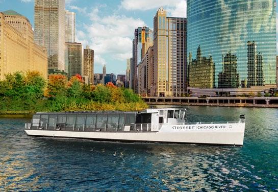 Docked at Navy Pier and built specifically for cruising the Chicago lakefront, Odyssey Lake Michigan can also board and disembark from many locations in the Chicago area including McCormick Place and
