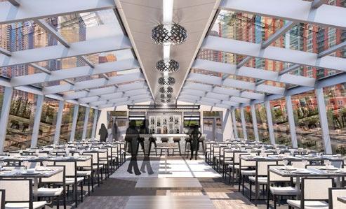 CHICAGO RIVER DECK LAYOUTS INTERIOR DINING ROOM The glass-enclosed interior of the ship is designed for optimal