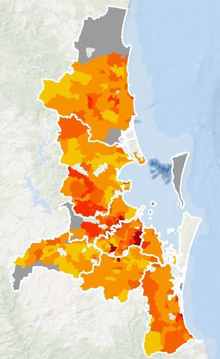 SEQ MEDIAN HOUSE PRICE LGA MAP 2016* LEGEND DATA NOT AVAILABLE < $400,000 $400,000 - $600,000 $600,000 - $800,000 $800,000 - $1,000,000 > $1,000,000 MOST