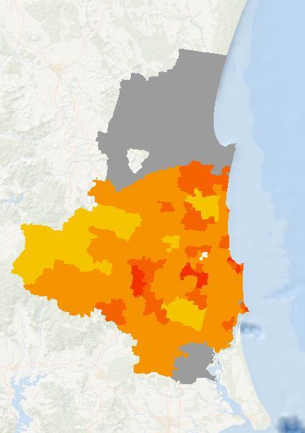 SUNSHINE COAST MEDIAN HOUSE PRICE MAP 2016* LEGEND DATA NOT AVAILABLE < $400,000 $400,000 - $600,000 $600,000 - $800,000 $800,000 - $1,000,000 > $1,000,000 MOST EXPENSIVE SUBURBS House Minyama