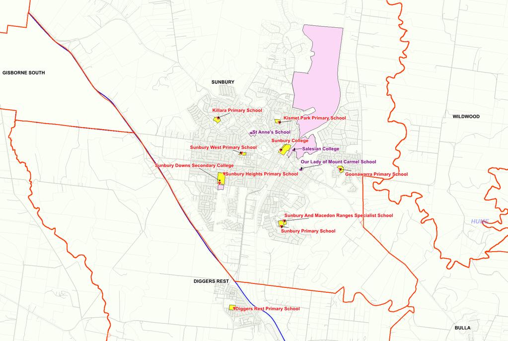 Figure 5 - Locations of Existing Government Secondary Schools within the Study Area Proposed Lancefield Road PSP Government