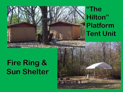 Down a path from the main lodge are 5 hard topped platform tents known as The Hilton.