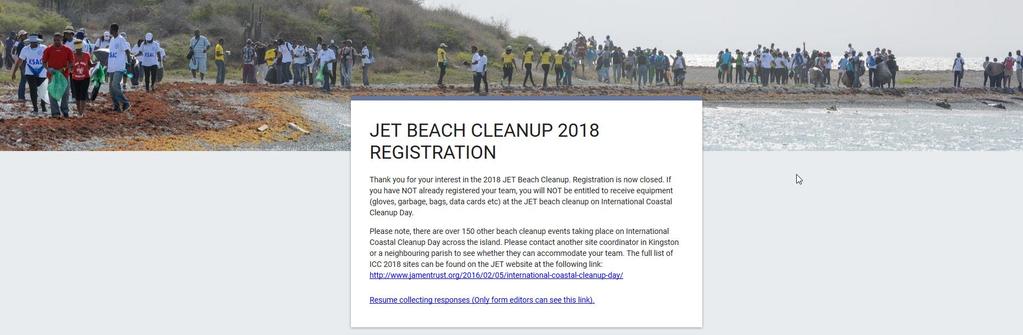 BEFORE THE CLEANUP REGISTRATION IS NOW CLOSED ALL volunteers must