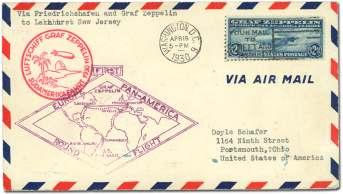 World Airmail Covers: Zeppelin Flights 1828 United States, 1930, $2.