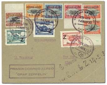 Sieger 60D. Estimate $3,000-4,000 1787 Bolivia, 1930 (May 25-31), Graf Zep pe lin South Amer ica Re turn Flight, La Paz - (Rio de Ja neiro -) Lakehurst.