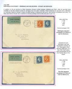 Two cov ers, one sent via the ini tial ac cep tance (July 29, 1930) for air mail ser vice through Can ada to Eng land, and the other a later ac cep tance for air mail ser vice in Can ada to To -