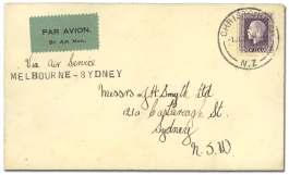 Estimate $200-300 1953 New Zea land, 1930 (July 2, 8, 9) First NZ Dis - patches to Lon don and Be yond via Im pe rial Air ways Karachi-Lon don route (NZAMC 36p).
