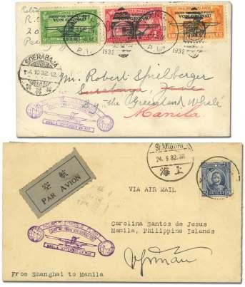 sure to please the flight en thu si ast, cov ers start in the 1930 s with three Macon/Ak ron cov ers, six dif fer ent Wiley-Post cov ers, cover from the 1934 Lon don to Mel - bourne race, 1938 Cal i