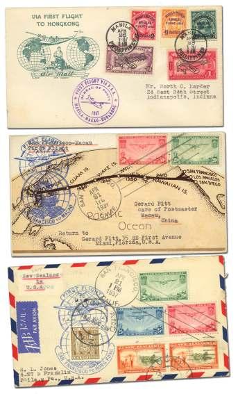 Estimate $400-600 2042 United States, 1937, FAM 14 to Hong Kong, 73 cov ers for the ex ten sion of the route incl.