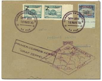 World Airmail Covers: Zeppelin Flights 1806 Bolivia, 1930 (May 25-31), Graf Zep pe lin South Amer ica Re turn Flight, La Paz - (Rio de Ja neiro -) Lakehurst.