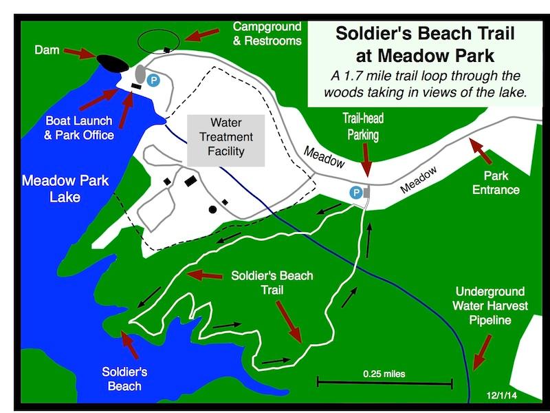 Cumberland County Trails 8/28/2017 6. Soldier s Beach Trail, Meadow ark (1.7 miles) To get to Meadow ark take Lantana Road, Highway 101, south out of Crossville. After about 3.