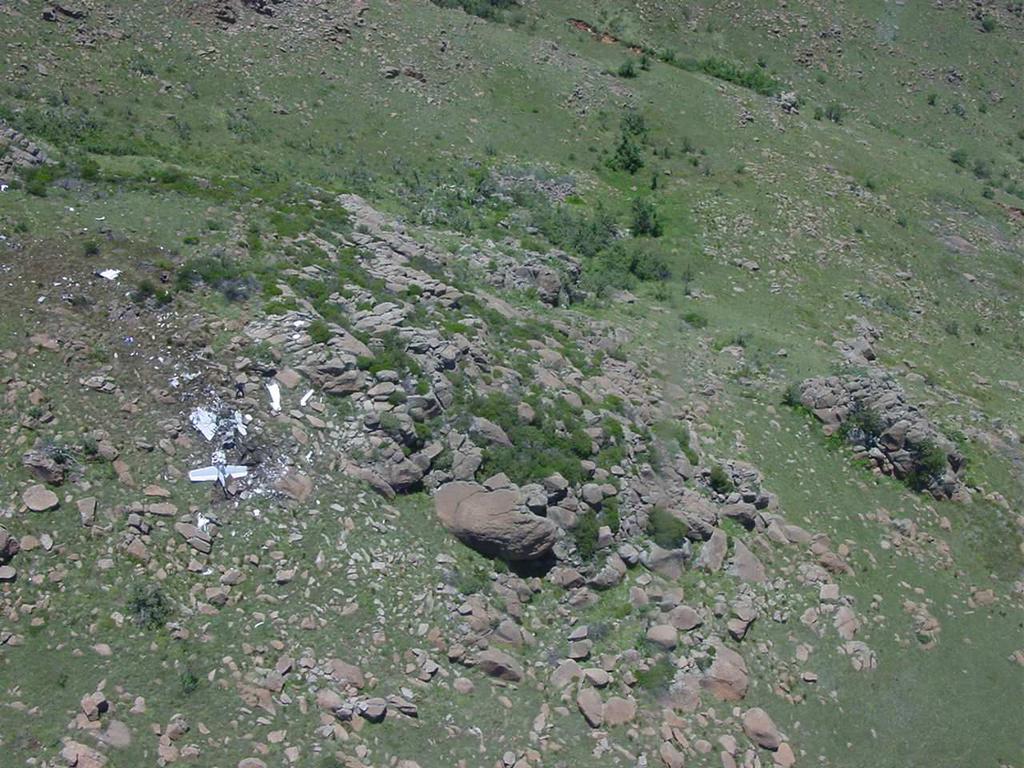 Google Earth view of the impact on the side of the Ingele Mountains in southerly direction. 1.