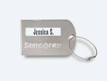 Samsonite Luggage Tag Name plate window allows for easy identification Size: 3.5L 2.25H.