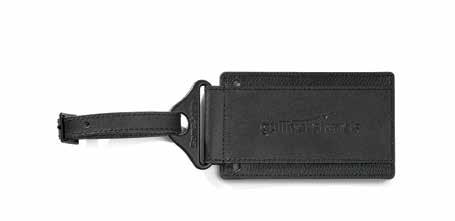 secures to luggage or strap Clear ID & business card slot for identification Samsonite Leather Luggage Tag Size: 6L 3H Material: Leather Description: Magnetic closure to ID / Clear ID