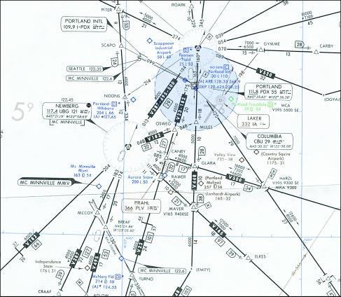 Figure 8-2. Victor airways, and charted IFR altitudes. Tower En Route Control (TEC) is an ATC program that uses overlapping approach control radar services to provide IFR clearances.
