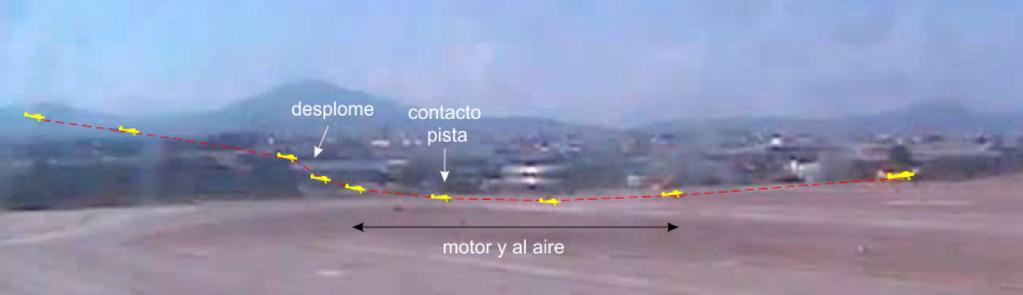 Figure 6. Approach path during first landing As for the aircraft s path on the ground after the final landing, the aircraft is seen dragging its left wingtip along the runway.
