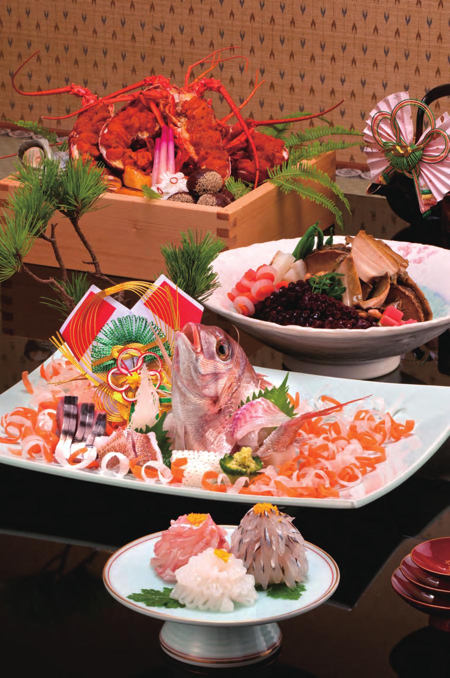 Town blessed with sea harvests Iwaizakana(celebration ﬁsh) of Japan Japanese regard "Ise-ebi (lobster)," sea bream, and