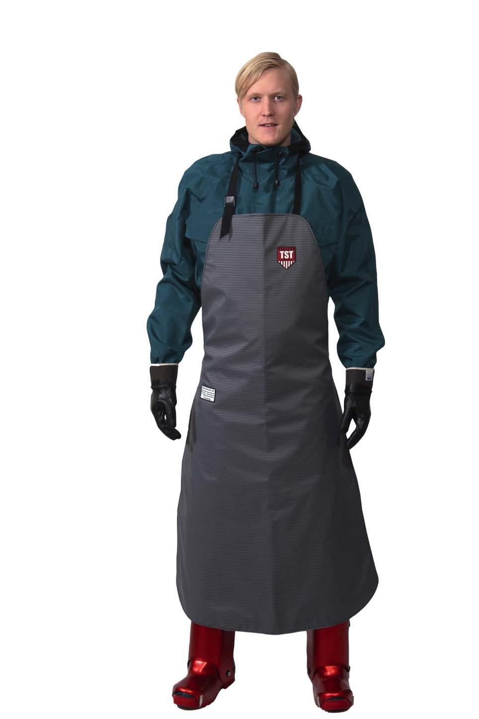 APRON The full area of the Apron has built-in protection. Good alternative protection in warm environments. The position of the Apron can be changed with the adjustable neckband.