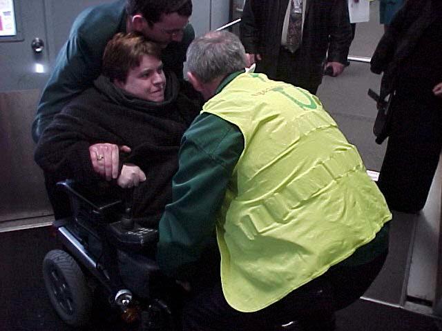 Trial Journey (car-aircraft) Transfer from wheelchair to