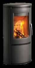 The tall, slender stove is well-suited for
