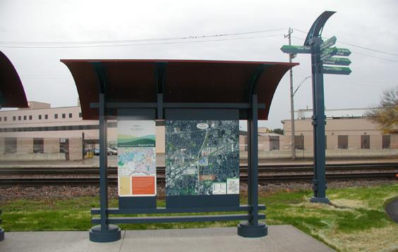 The Park District employs three types of wayfinding signage structures: system kiosks, regional trail kiosks, and directional signage. System Kiosks.