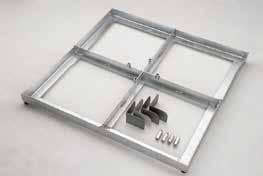 Double Paver Frame Kit (example with pavers) Concrete Slab Base Kit The Paver Frame Base consists of a hot-dipped galvanized metal frame that houses standard 15.6 square inch paver slabs.
