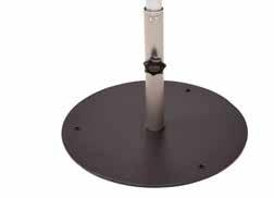 Square Metal Plate Base (S_PC) with Rollers & Pole Tube (S_PC_GB) The Square Metal Plate Base comes in various sizes for various wind exposures.