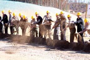 Scout officials said the camp also will be a contender to host the 2019 Construction at the Summit stopped just long enough for the official groundbreaking ceremony, Oct. 22, 2010.