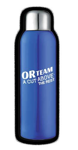 DRINKWARE PN08 New! OR TEAM Sports Bottle This 28 oz. stainless steel sports bottle features single-wall construction and a screw-on lid.