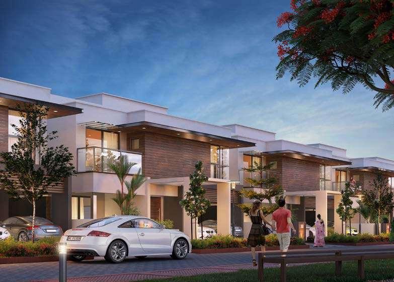 PROJECT FEATURES AND HIGHLIGHTS* Street view Total land area of fully compounded 7 acres, amidst lush greenery 57 super luxury Villas 2 side by side car parks 3 & 4 BHK with servant s room and