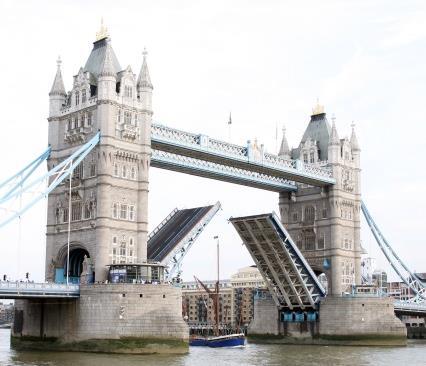 When Tower Bridge needed to open, the water would be pushed out of the a. and the pressure caused a big cog to turn.