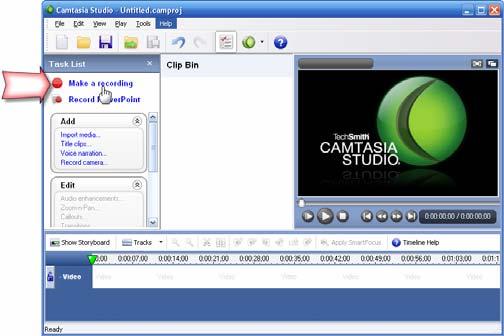 Slika 4: Pokretanje linka za snimanje Opcija Title Clips omogućuje dodavanje naslovnih klipova.