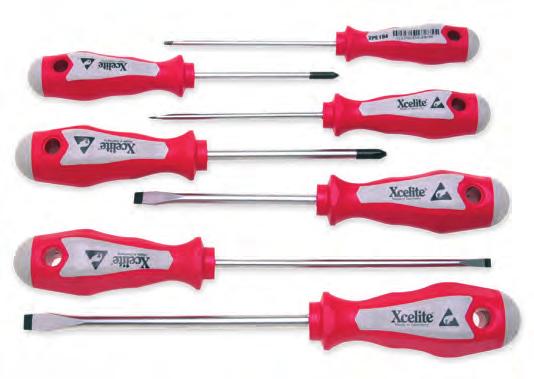 SCREWDRIVERS Pro Series Electronic Screwdrivers and Sets The handle core is made of hard shockproof plastic for durability, while the outer coating is soft rubber for comfort and slip resistance ESD
