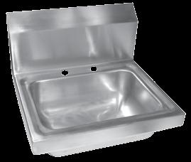 (254mm x 356mm x 127mm) Space Saver FS18-090905B2 Size: 9 L x 9 W x 5 D (229mm x 229mm x 127mm) Stainless Steel Wall Mount Hand SInk REF.