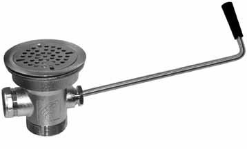 connections and can instantly convert to accept an overflow assembly eliminating double inventories Snap-in stainless steel strainer Heavy duty body Self-centering flange Stainless steel handle