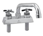 (305mm) 6-1/8 (155mm) 3-7/8 (98mm) 9-1/2 Swivel Arched Tubular Spouts 4 (102mm) Deck Mount with Horizontal Tubular Spouts and Cross Handles A B C 6 (152mm) Spout 4 (102mm) Deck Mount with 9-1/2