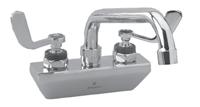 FOODSERVICE Encore KL45 Series 4 Wall Mount Faucets with Horizontal Tubular, Arched Tubular and Cast Spouts 4 (102mm) center Solid heavy-duty cast bodies Color coded indexes meet international
