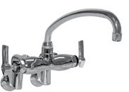 KL54-8008-AE1 Chrome Plated Flushing Rim Sink Faucet 3-1/2 (89mm) Rigid Gooseneck and 4 (102mm) Wrist Blade Handle KL54-1100-RE4