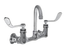 SERVICE SINK Encore KL54 Series Flushing Rim Faucets Polished chrome finish Optional 2 (51mm) or 5 (127mm) inlet extensions available 2-1/2 (64mm) offset inlet supply with