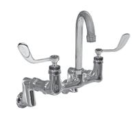 Rim Sink Faucet 3-1/2 (89mm) Swivel Gooseneck & 4 (102mm) Wrist Blade Handles KL54-8100-SE4 KL54-8000-SE4 Encore K78 Series Service Sink Faucets Rough chrome finish Built-in