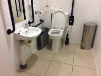 The height of the toilet seat above oor level is 49cm (1ft 7in). There is a toilet roll holder. The toilet roll holder can be reached from seated on the toilet.