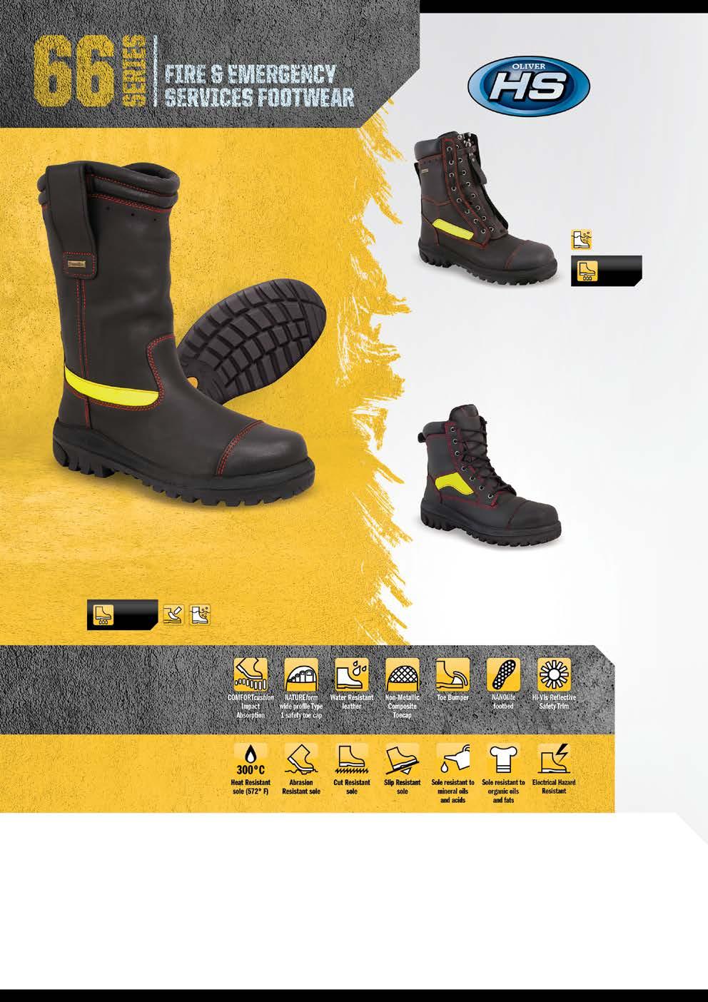 COMPLIES COMPLIES AS/NZS 4821:2014 EN 15090:2012 Type 2 Structural Firefighting Footwear AS/NZS 4821:2014 EN 15090:2012 Type 2 Structural Firefighting Footwear EXTRA FEATURES: WATERPROOF FOOTWEAR