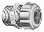 T& onduit Fittings Flexible ord and able Fittings luminum Liquidtight Strain Relief Fittings Straight Hub Throat Dimensions (in.) at. No. Size Diam. ord Range 2920L 1/2 9/16.125-.