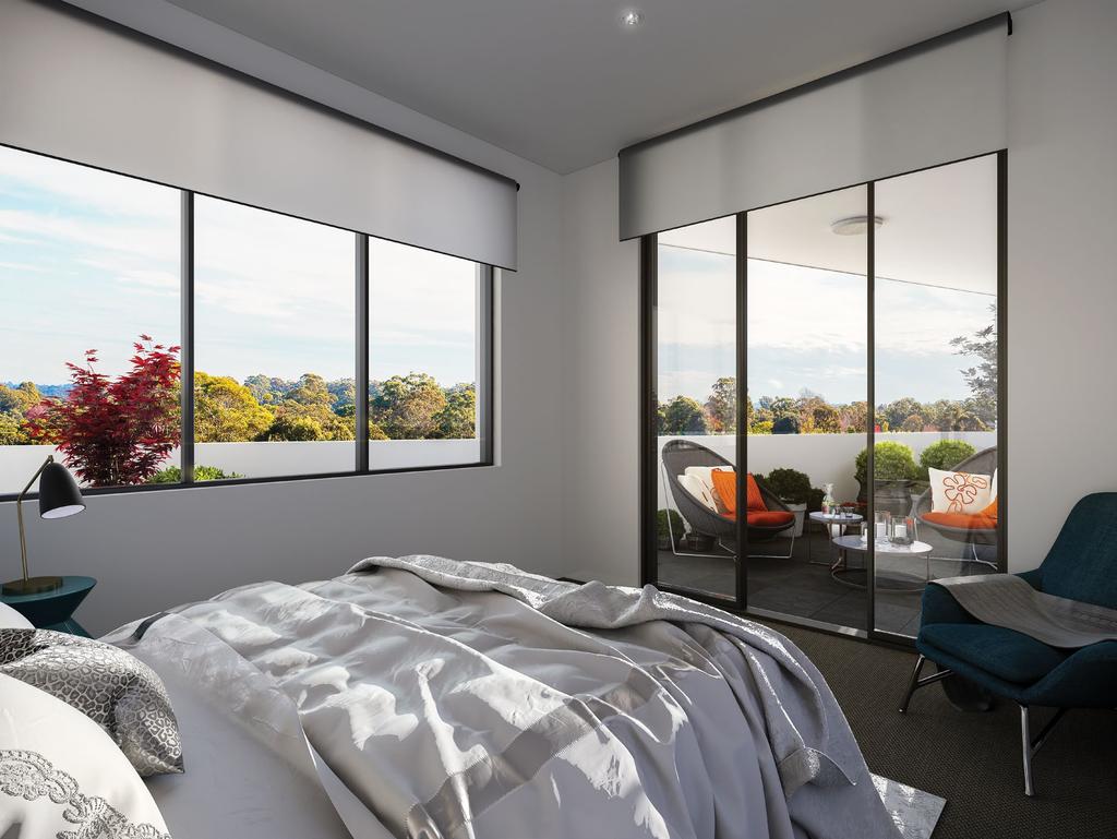 wardrobe. And with convenient retail just downstairs, this is residential living at its finest. The Modena towers make a striking impression in this iconic location in Baulkham Hills.