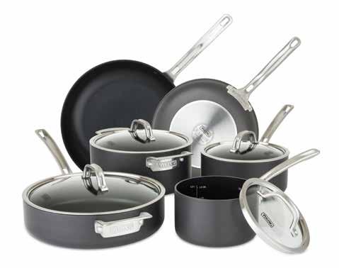 Viking Hard Anodized Nonstick Cookware Constructed with heavy gauge anodized aluminum for durability and even heat distribution throughout the sides and bottom of the pan, Viking Hard Anodized