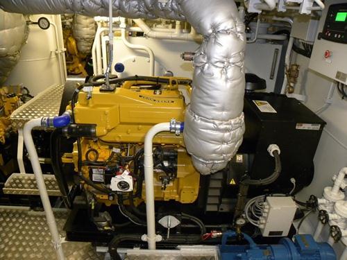 Auxiliary equipment: The Generator sets are John Deere two 4045TFM76 units, each of 60 kva, 50Hz 230/400V. The fuel separator is from Alfa Laval MIB308.