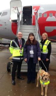 Guide Dogs for the Blind Association Leeds Bradford Airport has gained from the expertise of the Guide Dogs engagement team and Guide Dog owners by making adjustments to the overall Passenger journey